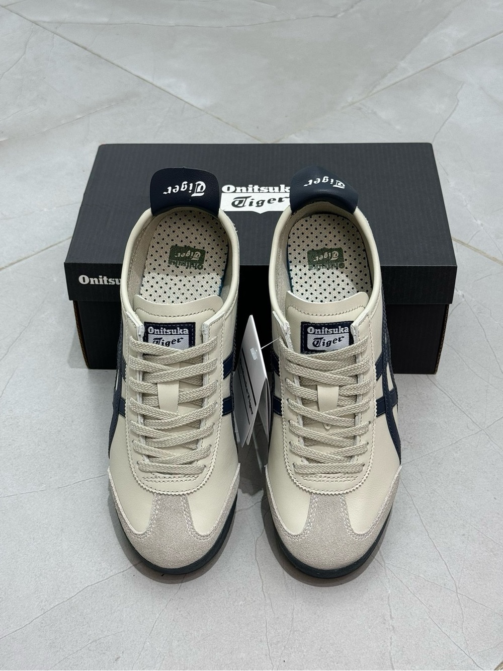 Onitsuka Tiger by Asics Men’s Cream & Navy Classic Sneakers